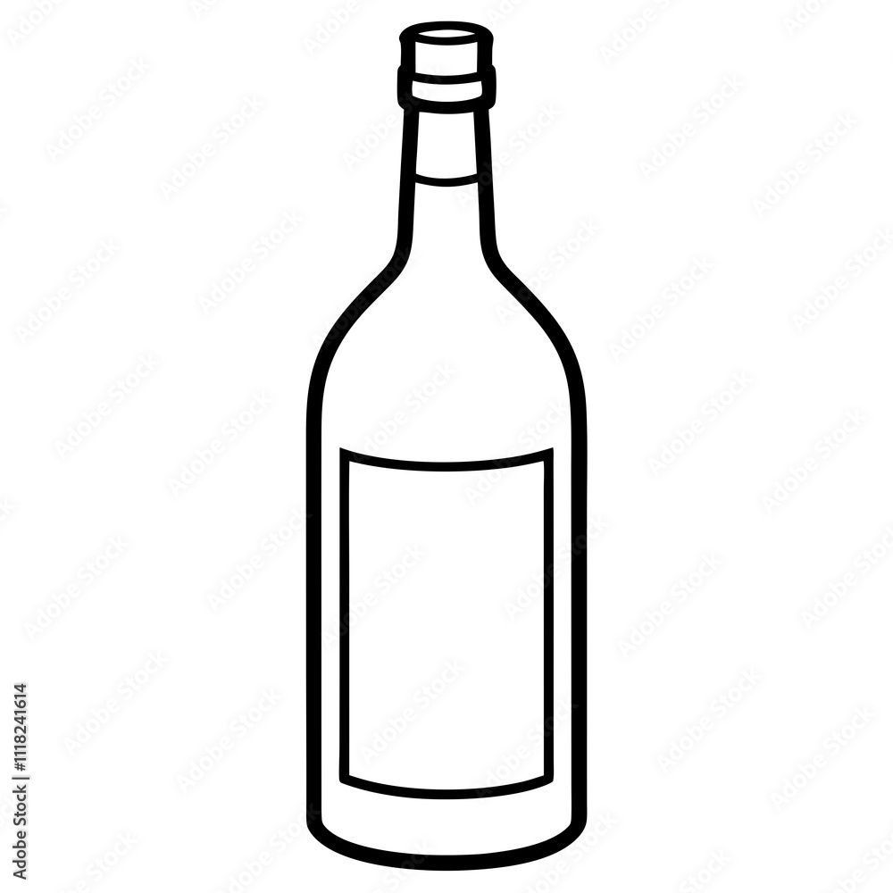A simple Bottle of Wine vector A simple Bottle of Wine vector