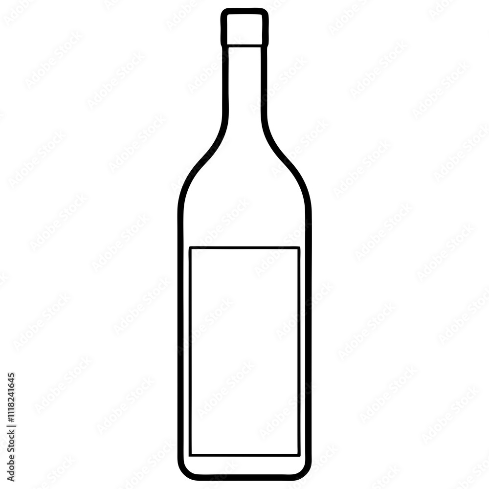 A simple Bottle of Wine vector A simple Bottle of Wine vector