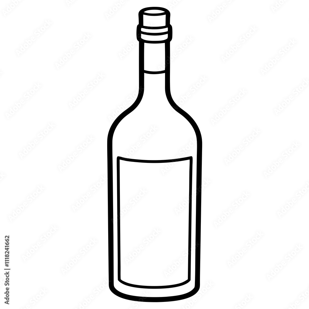 A simple Bottle of Wine vector A simple Bottle of Wine vector