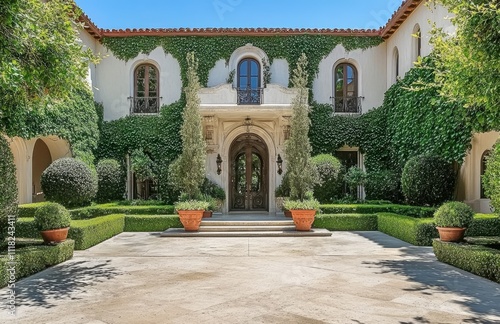 Wallpaper Mural The front entrance of an elegant Spanish-style mansion Torontodigital.ca