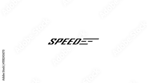 speed lettering, black isolated silhouette