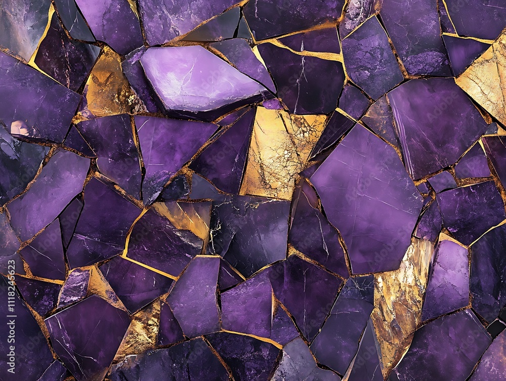 Abstract purple and gold stone mosaic texture. Abstract purple and gold stone mosaic texture.
