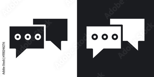 Comments icons in solid black and white colors