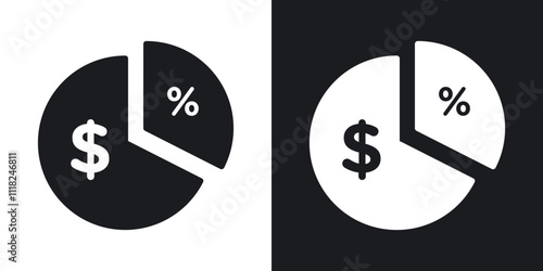 Dividend icons in solid black and white colors