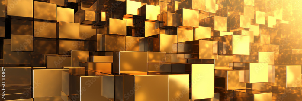 Shiny gold metal cubes background texture for design projects Shiny gold metal cubes background texture for design projects