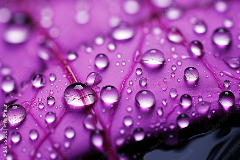 Macro photography of raindrops on leaf in high resolution Macro photography of raindrops on leaf in high resolution