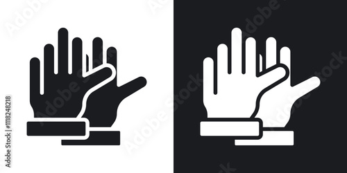 Glove icons in solid black and white colors