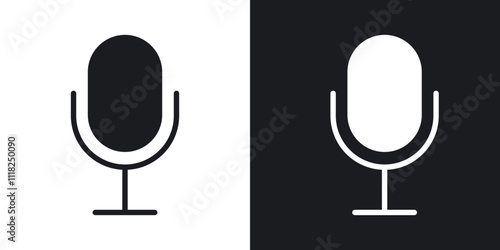 Microphone icons in solid black and white colors