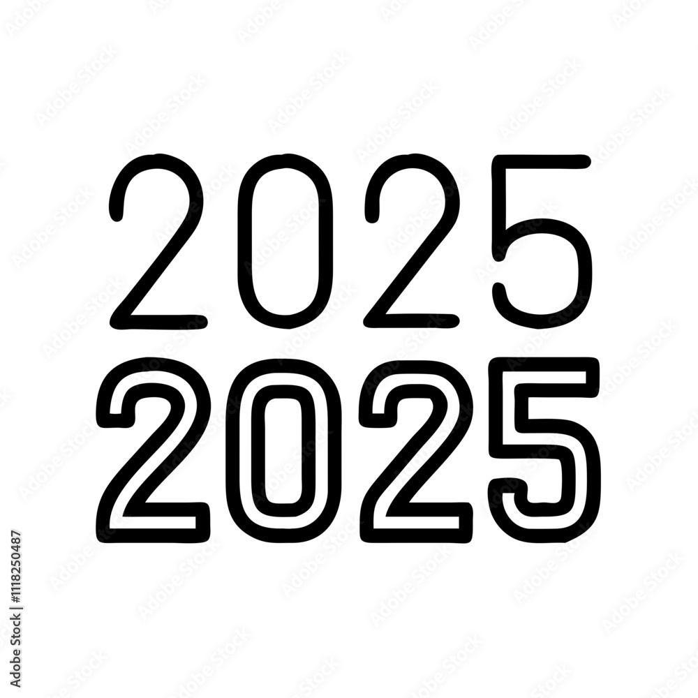 big 2025 numbers icon, new year illustration, new year icon - simple black line art of big 2025 numbers, symbolizing new year celebrations new year vector big 2025 numbers icon, new year illustration, new year icon - simple black line art of big 2025 numbers, symbolizing new year celebrations new year vector