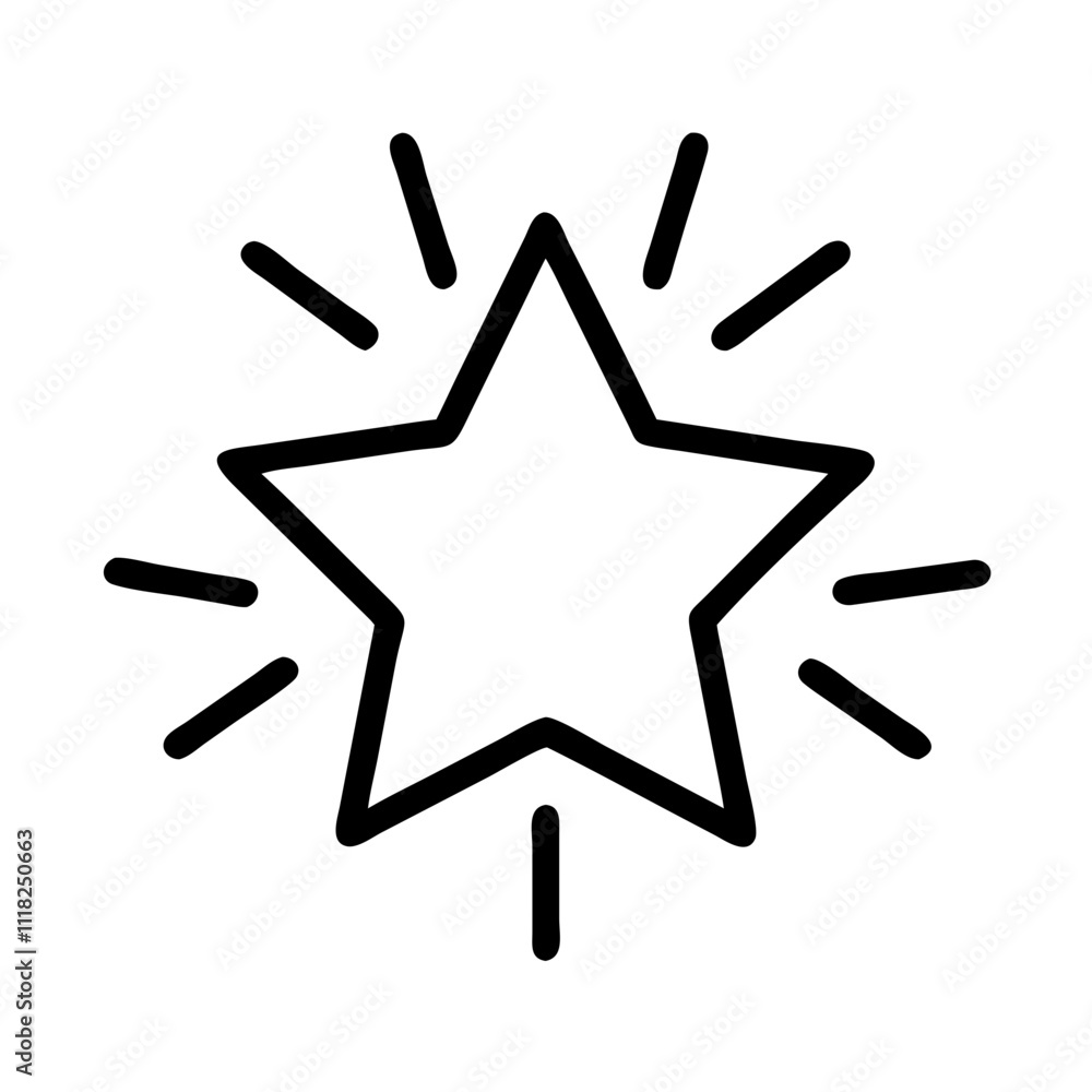 bright star icon, new year illustration, new year icon - simple black line art of bright star, symbolizing new year celebrations new year vector bright star icon, new year illustration, new year icon - simple black line art of bright star, symbolizing new year celebrations new year vector