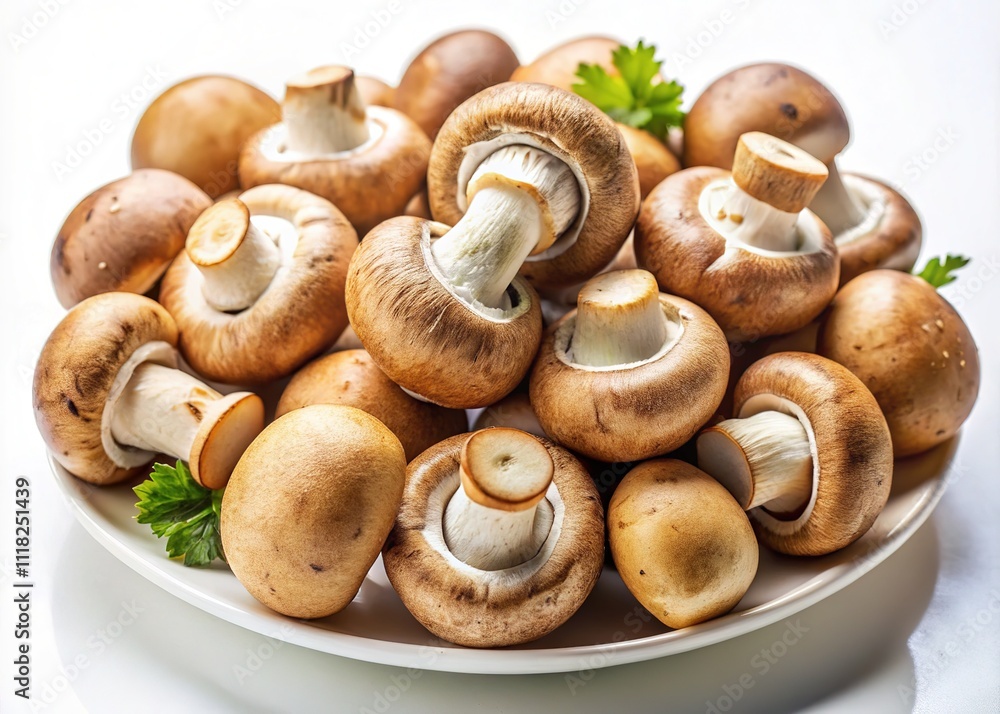 Fresh Raw Champignon Heap - Culinary Photography Fresh Raw Champignon Heap - Culinary Photography