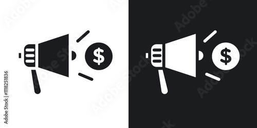 Promotion icons in solid black and white colors