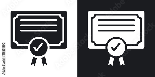 Qualification icons in solid black and white colors