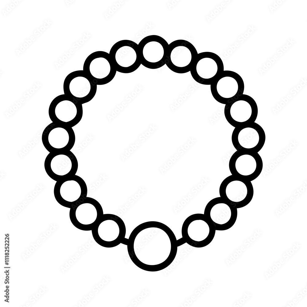 Obraz premium gold beads icon, new year illustration, new year icon - simple black line art of gold beads, symbolizing new year celebrations new year vector 