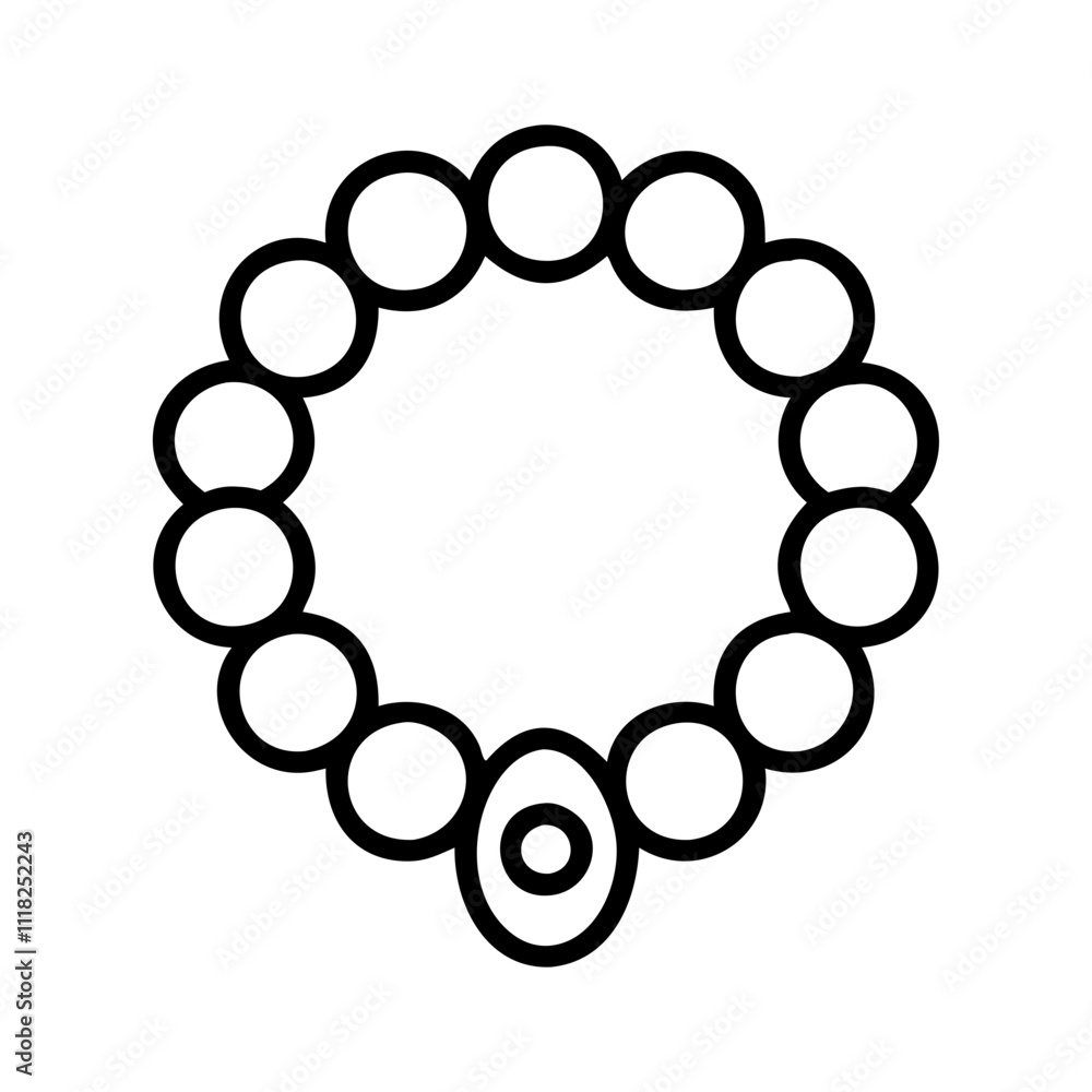 Obraz premium gold beads icon, new year illustration, new year icon - simple black line art of gold beads, symbolizing new year celebrations new year vector 