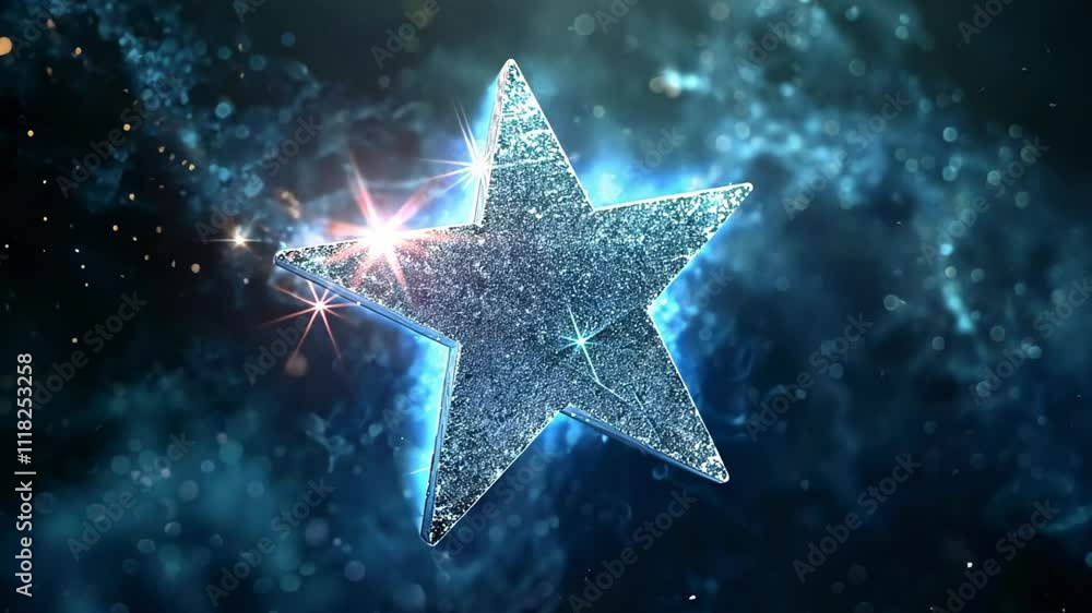 A shimmering star in a cosmic background, exuding a magical and ethereal ambiance. A shimmering star in a cosmic background, exuding a magical and ethereal ambiance.