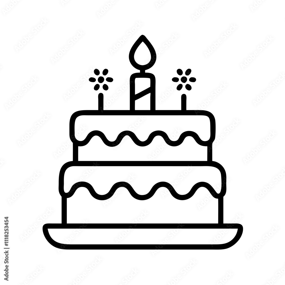 new year s cake icon, new year illustration, new year icon - simple black line art of new year s cake, symbolizing new year celebrations new year vector new year s cake icon, new year illustration, new year icon - simple black line art of new year s cake, symbolizing new year celebrations new year vector
