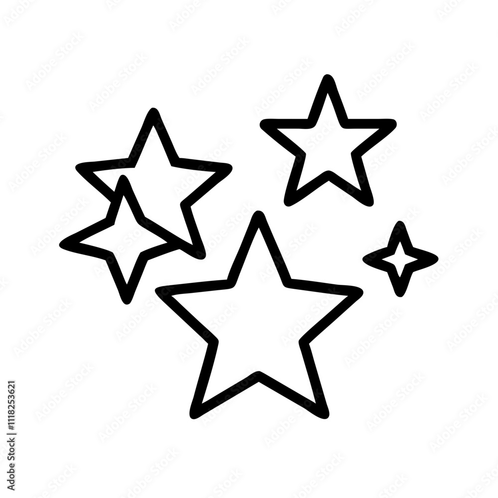 new year s stars icon, new year illustration, new year icon - simple black line art of new year s stars, symbolizing new year celebrations new year vector new year s stars icon, new year illustration, new year icon - simple black line art of new year s stars, symbolizing new year celebrations new year vector