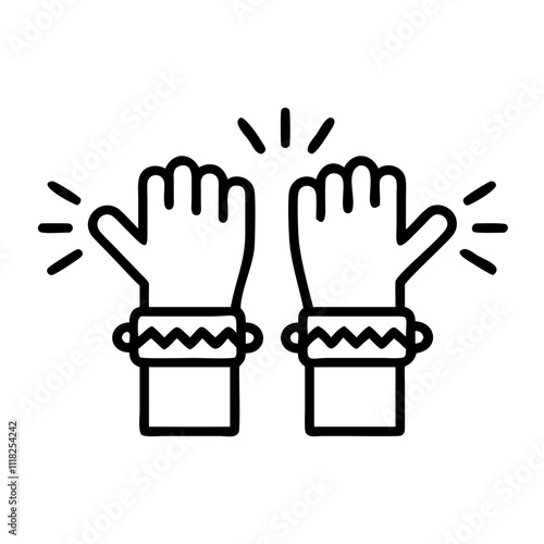 party wristbands icon, new year illustration, new year icon - simple black line art of party wristbands, symbolizing new year celebrations  new year vector 