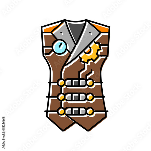 waistcoat steampunk vintage color icon vector. waistcoat steampunk vintage sign. isolated symbol illustration