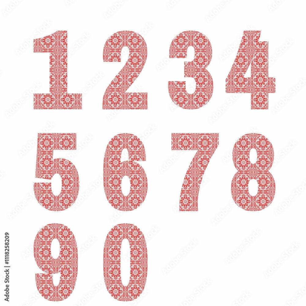 pink and white numbers set of elements pink and white numbers set of elements