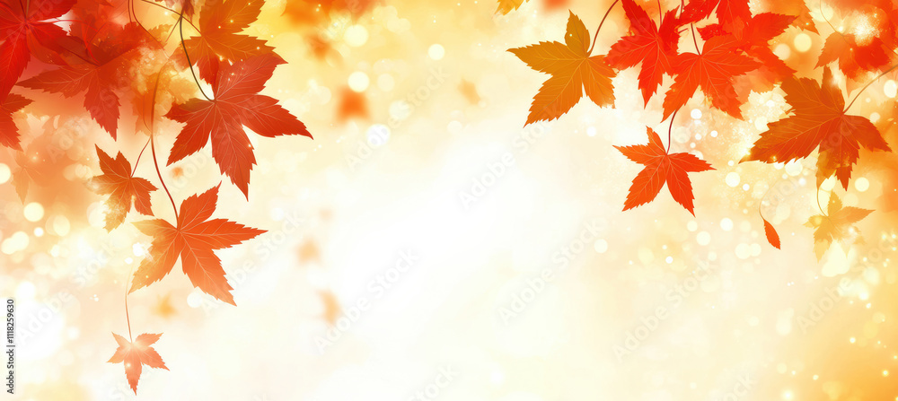Red autumn leaves with warm background Red autumn leaves with warm background