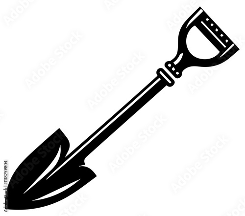 Garden Spade stylised vector design cutout graphic