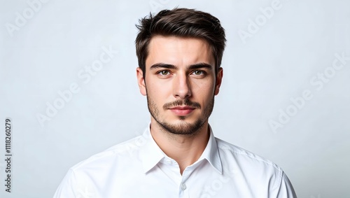 portrait of a young man isolated on white background 