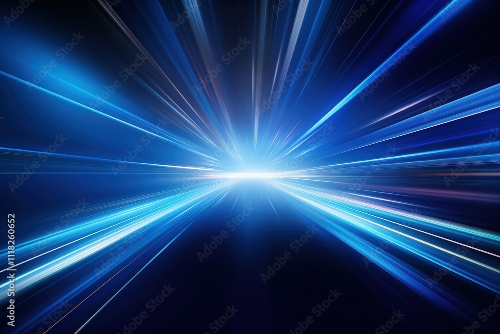 Obraz premium Streaks of blue light in a cosmic setting