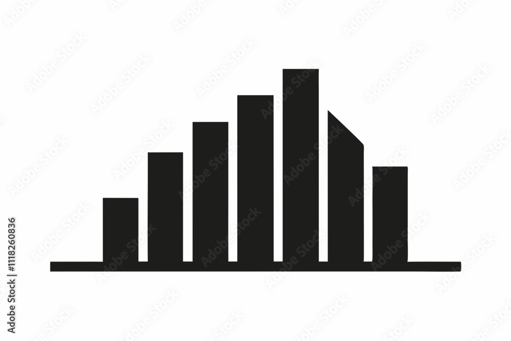 Black Silhouette Bar Graph Icon Vector Design Black Silhouette Bar Graph Icon Vector Design
