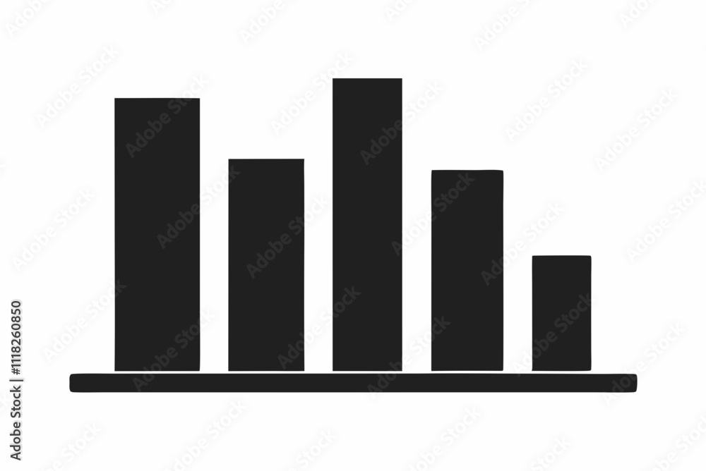 Black Silhouette Bar Graph Icon Vector Design Black Silhouette Bar Graph Icon Vector Design
