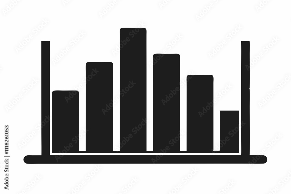 Black Silhouette Bar Graph Icon Vector Design Black Silhouette Bar Graph Icon Vector Design