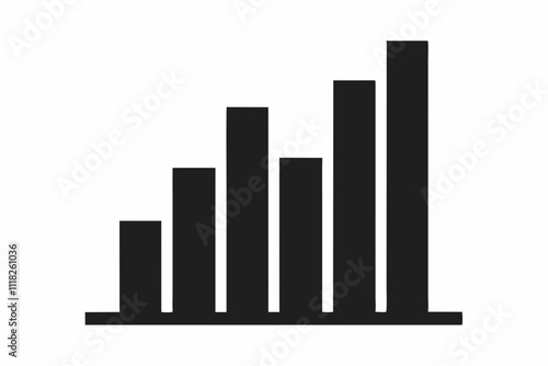 Free Download Black Silhouette Bar Graph Icon Vector Design - GFXLoad