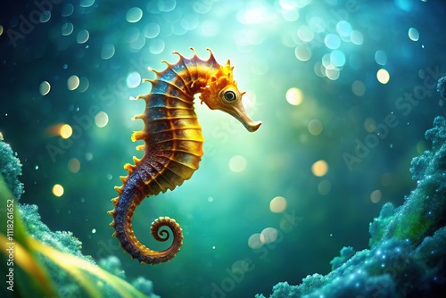 Seahorse Logo Design, Creative Illustration, Marine Life, Branding photo