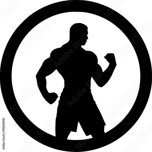Boxing - Black and White Isolated Icon - Vector illustration