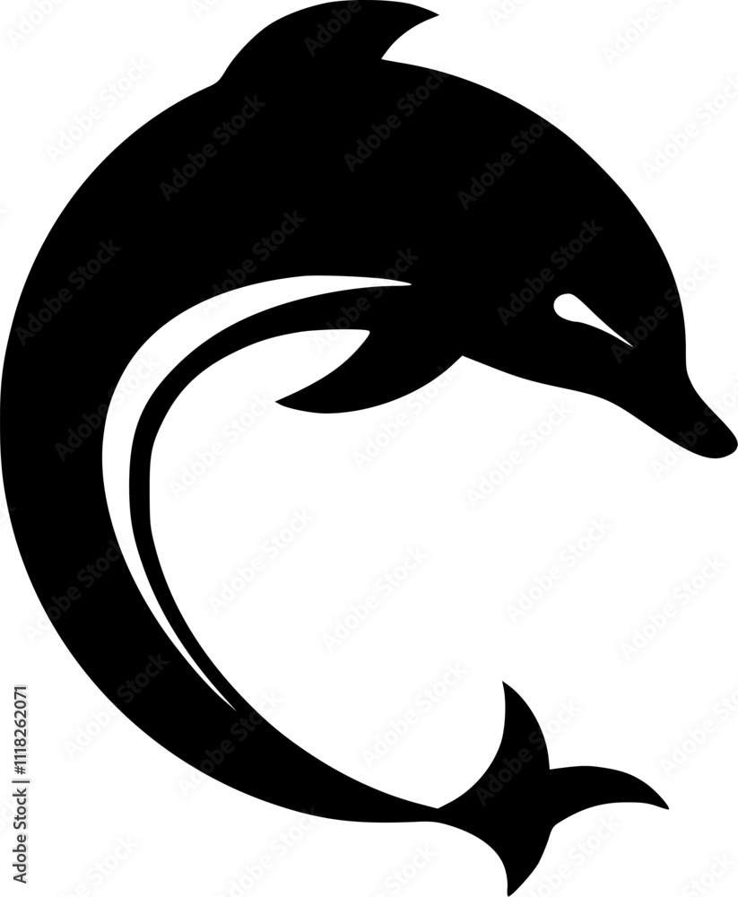 Naklejka premium Dolphin | Minimalist and Simple Silhouette - Vector illustration