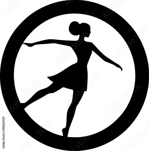 Dance | Black and White Vector illustration