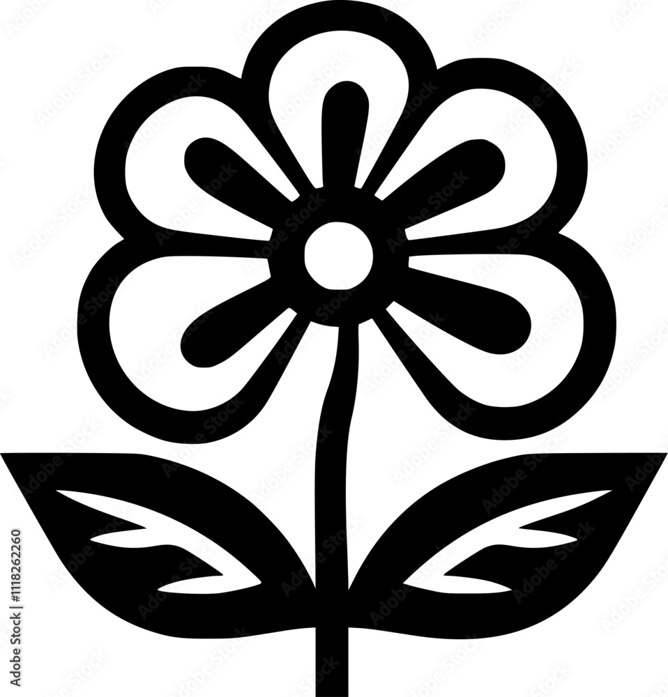 Flower - Minimalist and Flat Logo - Vector illustration Flower - Minimalist and Flat Logo - Vector illustration