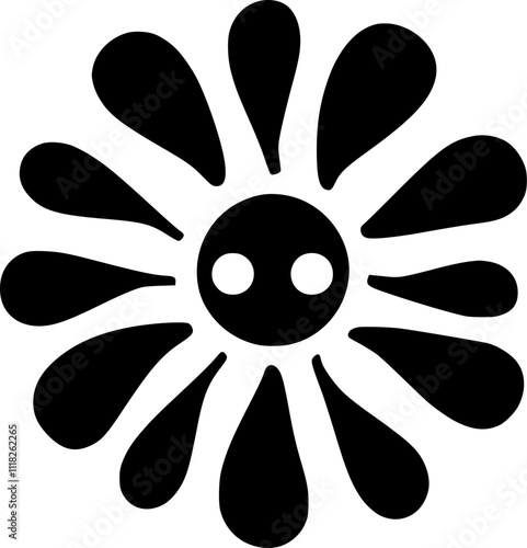 Flower - Minimalist and Flat Logo - Vector illustration