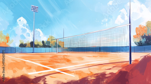 illustration of volleyball court 