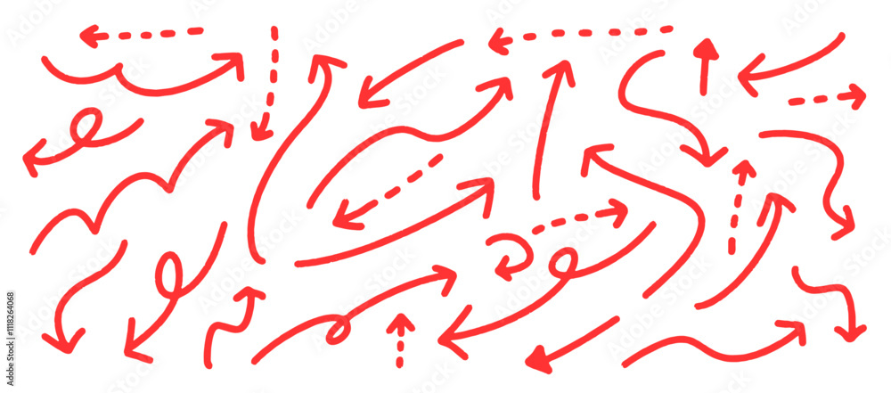 手書きのかわいい矢印のセット 手書きのかわいい矢印のセット
