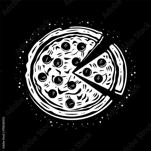 Pizza - Minimalist and Flat Logo - Vector illustration