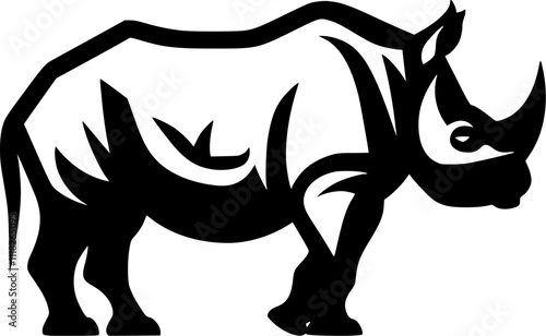 Rhinoceros - Minimalist and Flat Logo - Vector illustration