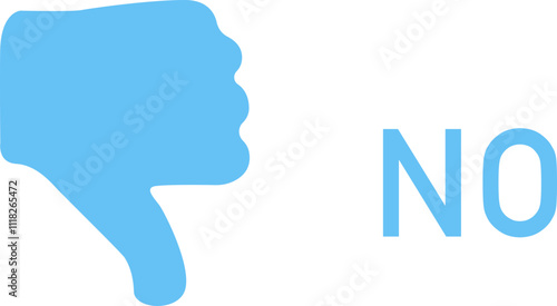 Thumbs Down Icon with "NO" Text