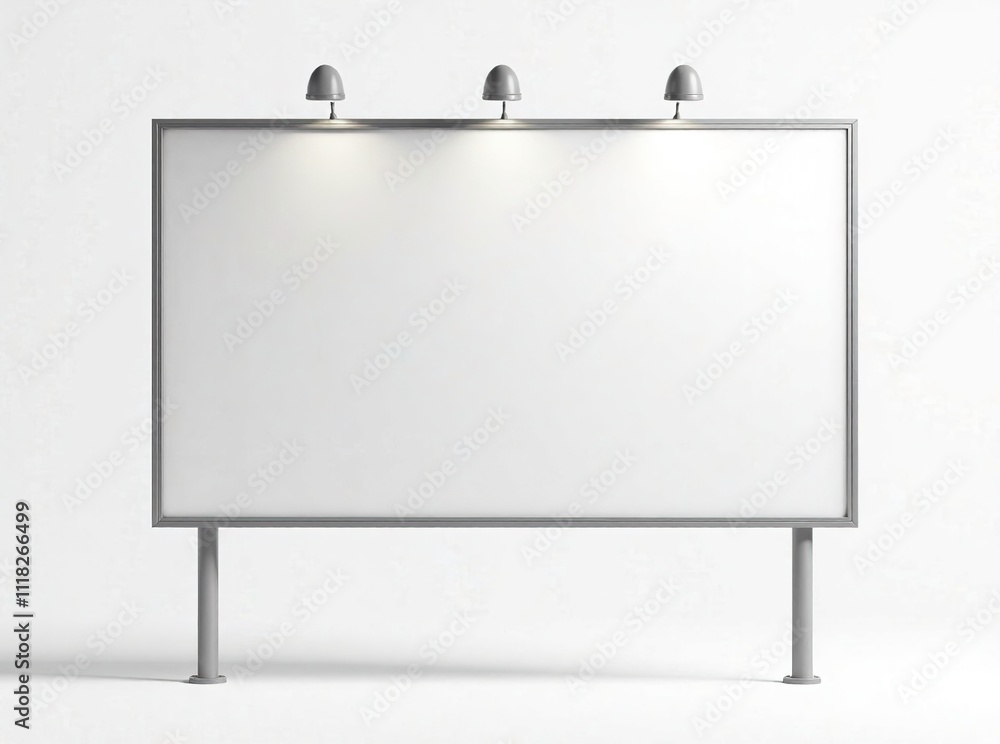 Obraz premium White Rectangular Billboard Mockup - AI Photorealistic Advertisement Design