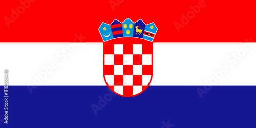 Croatian National Flag with Coat of Arms