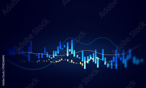 Stock market chart, exchange financial growth graph diagram.	