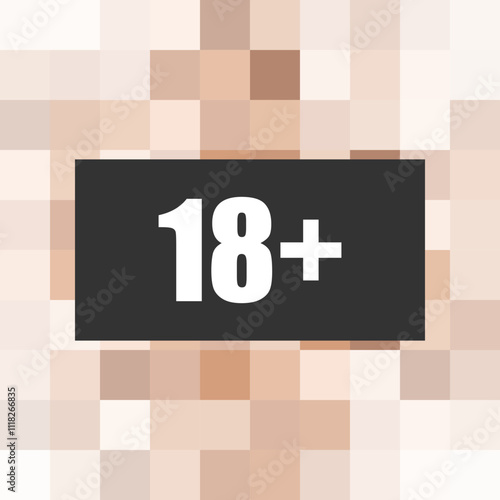 Censored Content Icon with Pixelated Background