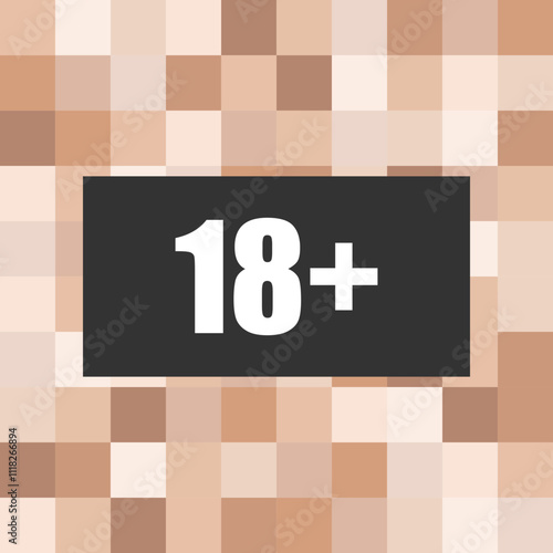 Censored Content Icon with Pixelated Background