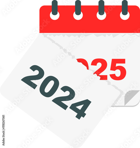 2024 to 2025 Calendar Transition Illustration